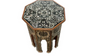 Handmade Wooden End Table Carving Wood Table Home Decor Mother of Pearl Inlay