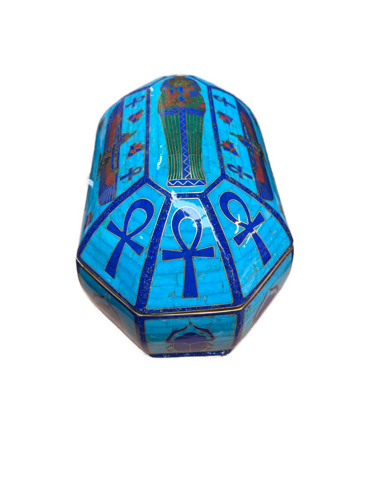 Handmade Egyptian Pharaonic Wooden Jewelry Box with Copper & Gemstone Inlay (Copy) (Copy) - Laila Hand Made Gifts