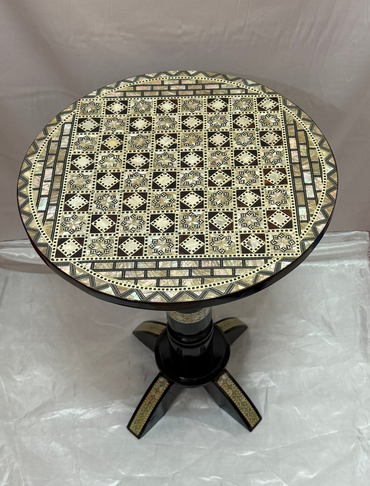 Handmade Egyptian Chess Table with Mother of Pearl Inlay - Laila Hand Made Gifts