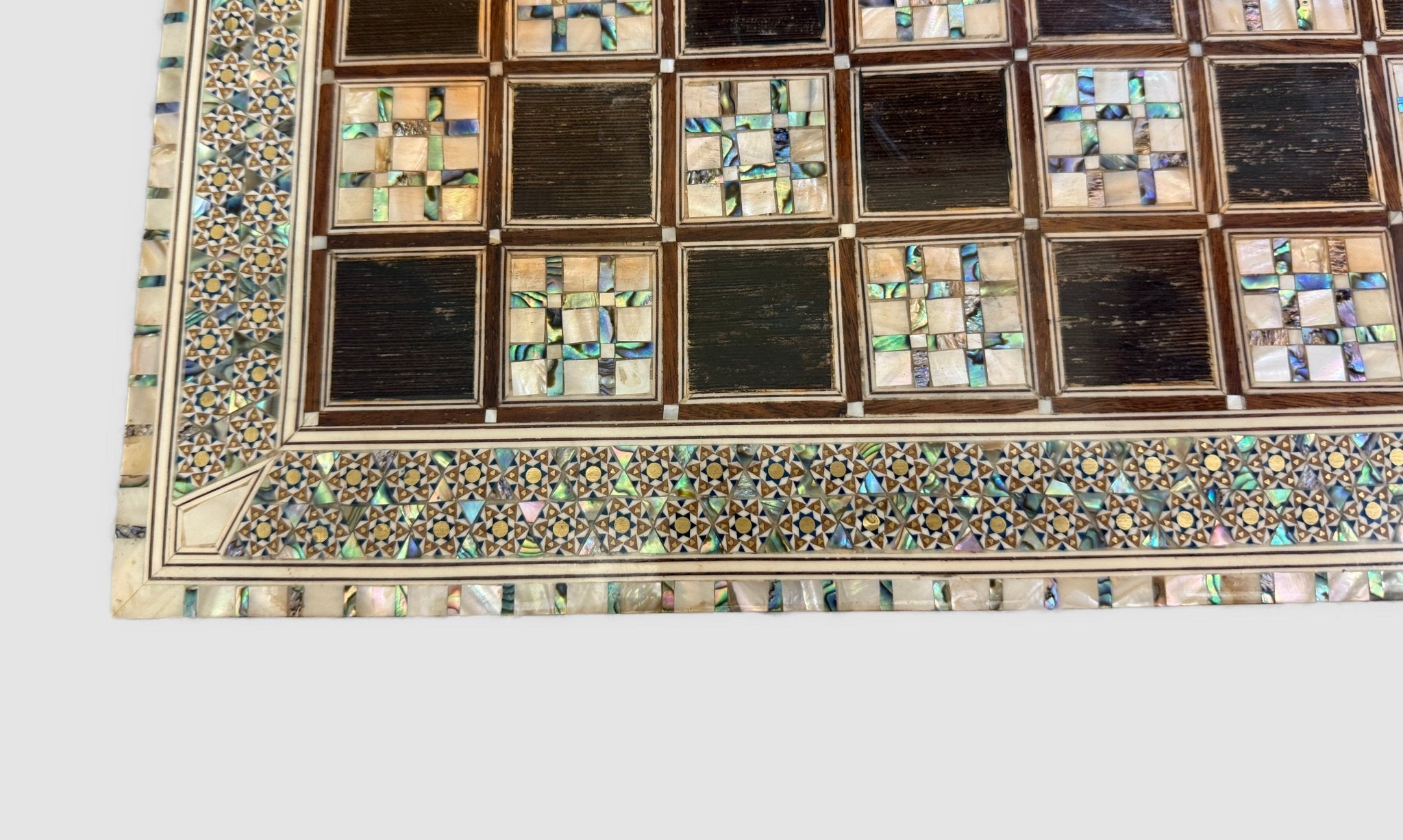 Handmade Arabic Folding Chess Table – Solid Wood & Mother of Pearl Inlay - Laila Hand Made Gifts