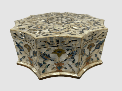 Handmade Wooden Jewelry Box with Mother of Pearl Inlay – Luxury Trinket Storage Box