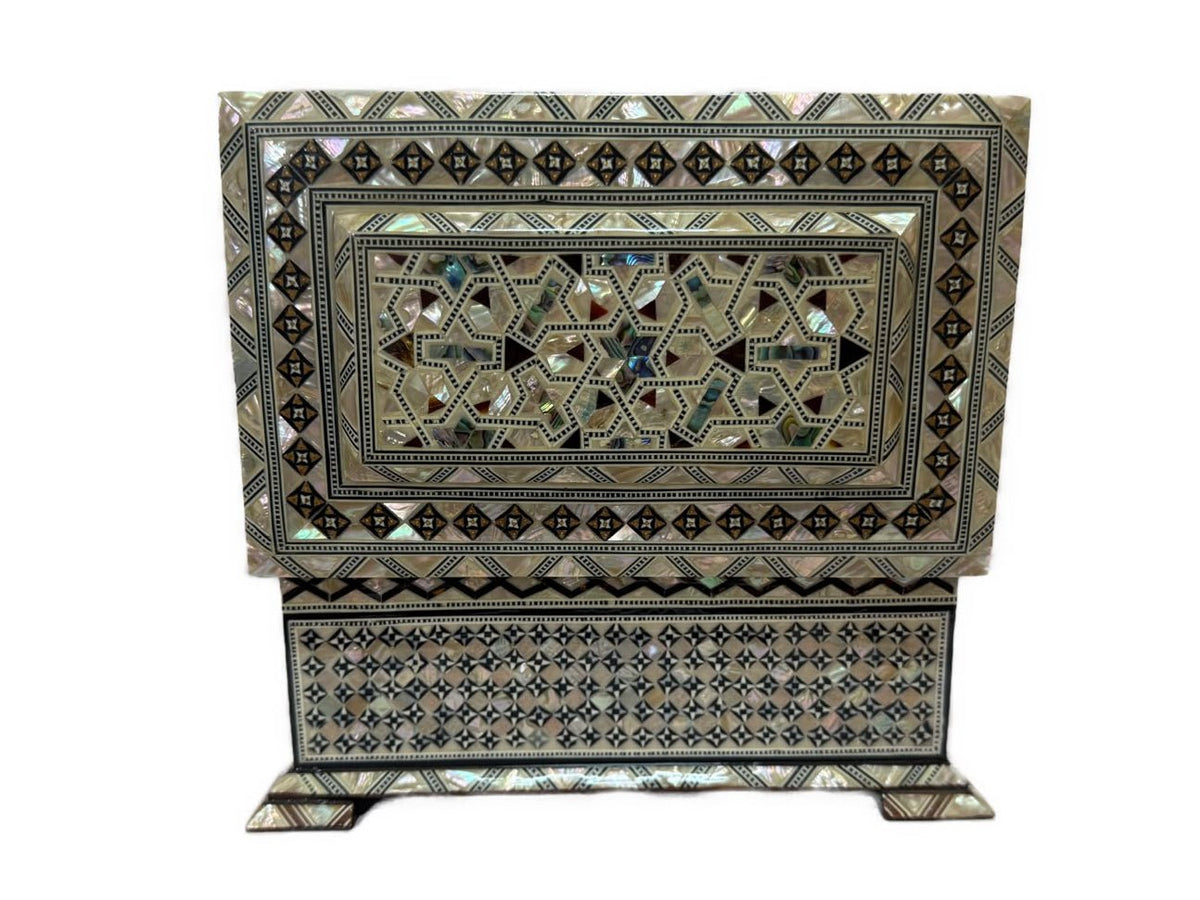 Handmade Mother of Pearl Jewelry Box – Egyptian Inlay Wood Decor - Laila Hand Made Gifts