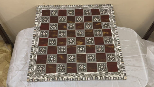 Handmade Wooden Chess Board Wood Chess Board Game Board Mother of Pearl Inlay