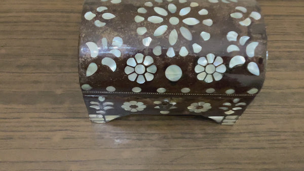 Handmade Wooden Jewelry Box Wood Trinket Storage Wood Box Mother of Pearl Inlay
