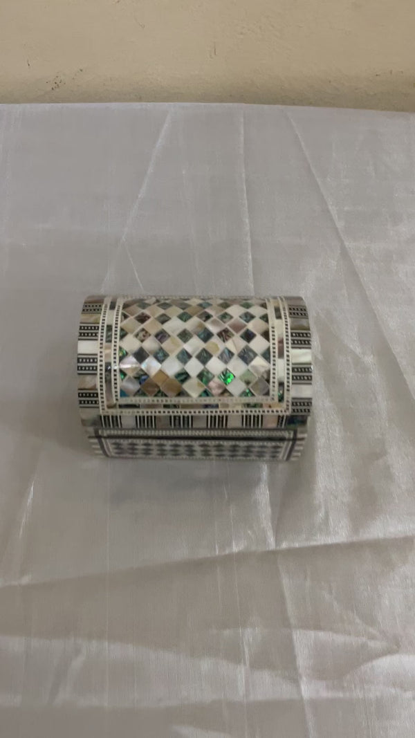 Handmade Wooden Jewelry Box Wood Trinket Storage Wood Box Mother of Pearl Inlay