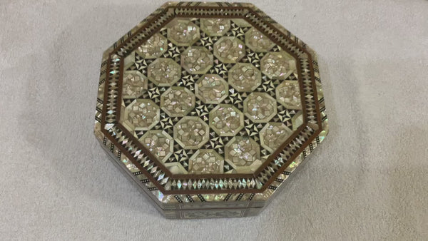 Handmade Wooden Jewelry Box Wood Trinket Storage Wood Box Mother of Pearl Inlay