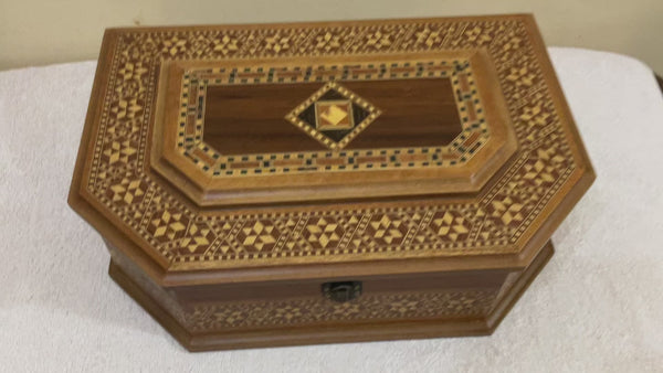 Handmade Wooden  Box Wood Jewelry Box Storage Wooden Box Marquetry Mosaic Inlay