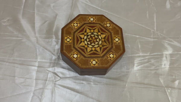 Handmade Wooden Jewelry Box Wood Trinket Storage Wood Box Marquetry Mosaic Inlay