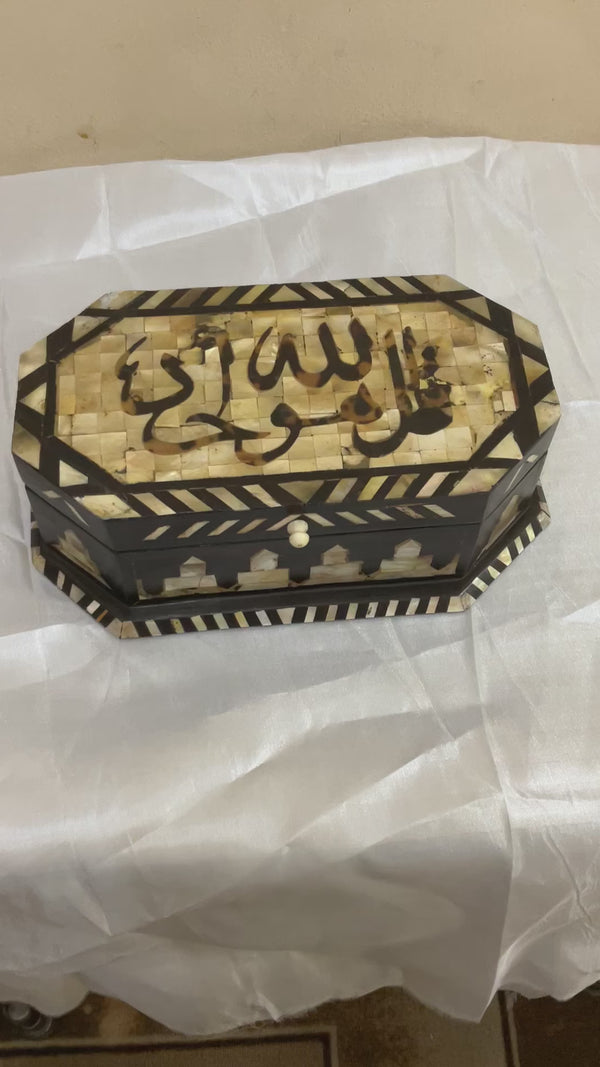 Handmade Wooden Jewelry Box Wood Trinket Storage Wood Box Mother of Pearl Inlay