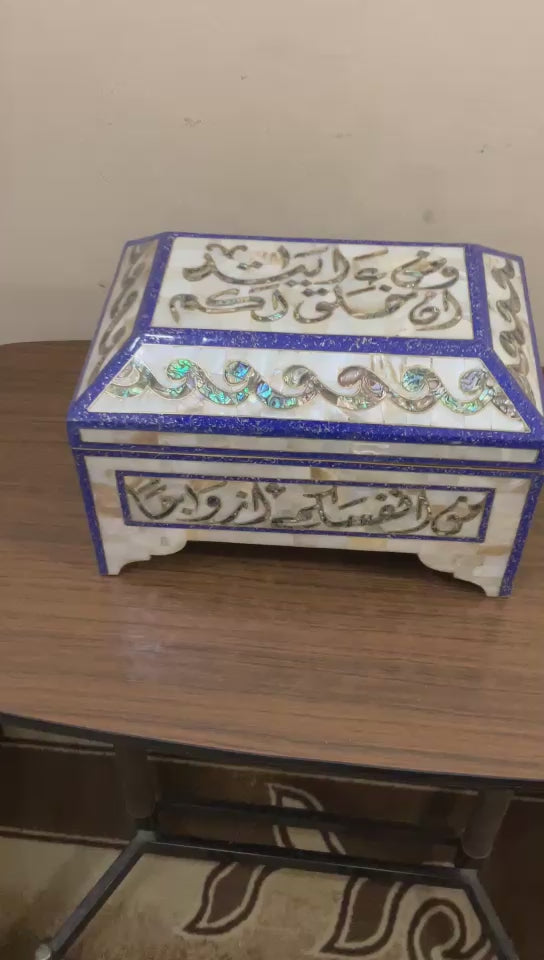 Handmade Wooden Jewelry Box Wood Trinket Storage Wood Box Mother of Pearl Inlay