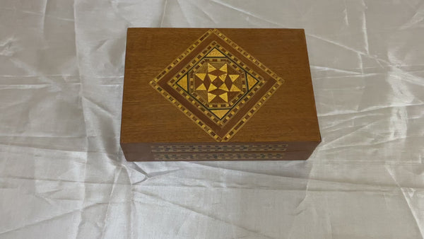 Handmade Wooden Jewelry Box Wood Trinket Storage Wood Box Marquetry Mosaic Inlay