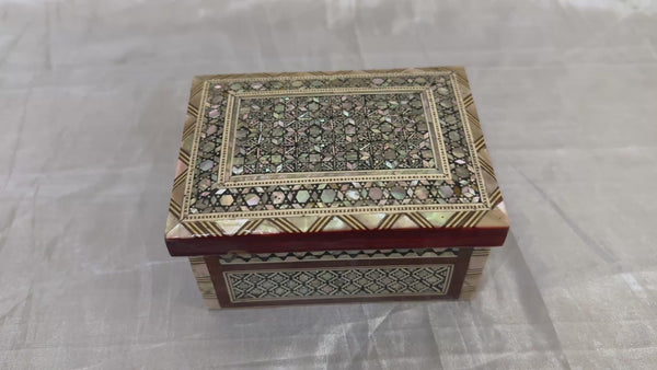Handmade Mother of Pearl Inlay Wooden Jewelry Box – Egyptian Artisan Gift