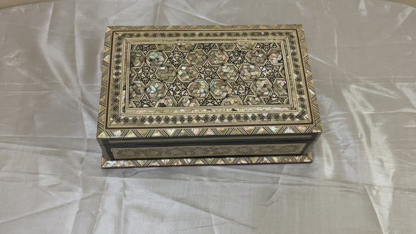 Handmade Wooden Jewelry Box Wood Trinket Storage Wood Box Mother of Pearl Inlay