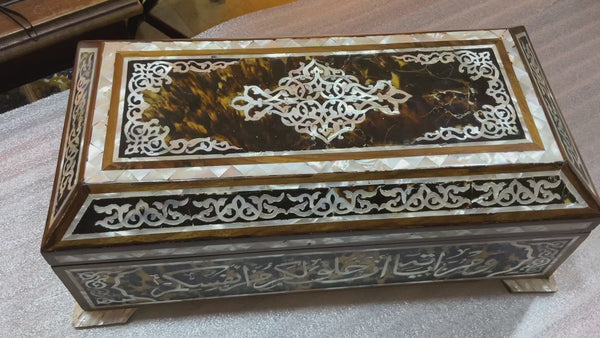 Handmade Wooden Jewelry Box Wood Trinket Storage Wood Box Mother of Pearl Inlay