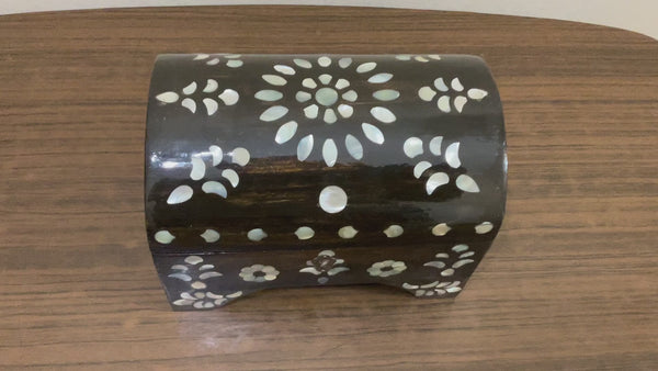 Handmade Wooden Jewelry Box Wood Trinket Storage Wood Box Mother of Pearl Inlay