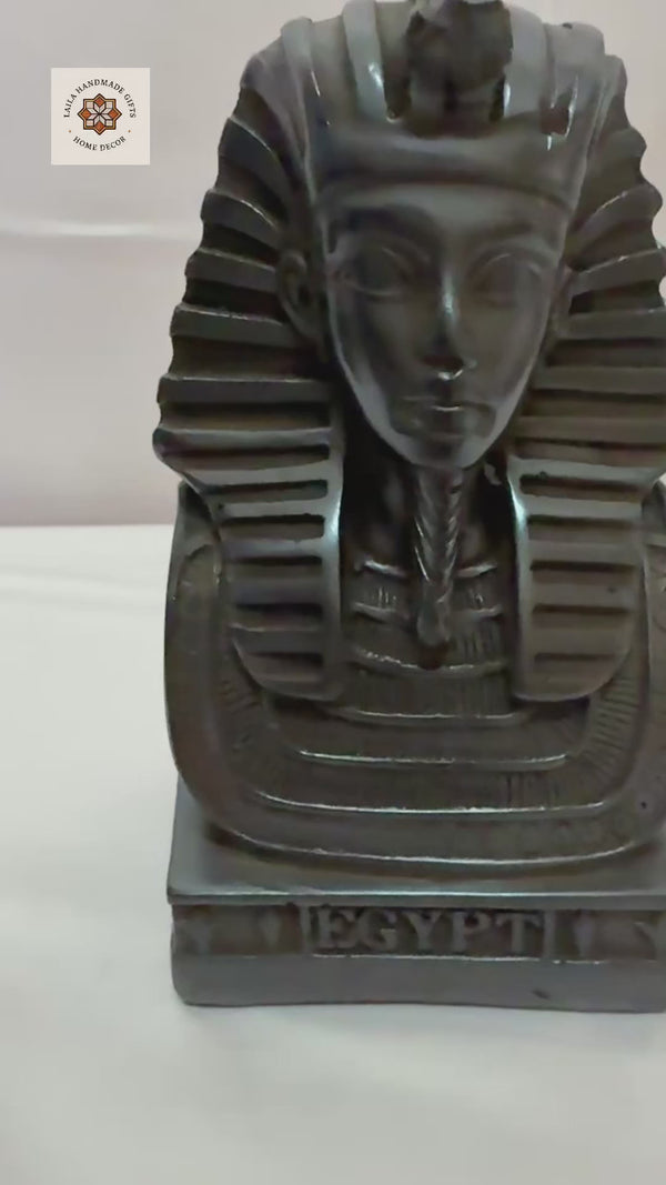 Egyptian Basalt Pharaoh Bust Statue – Ancient Egypt Decor