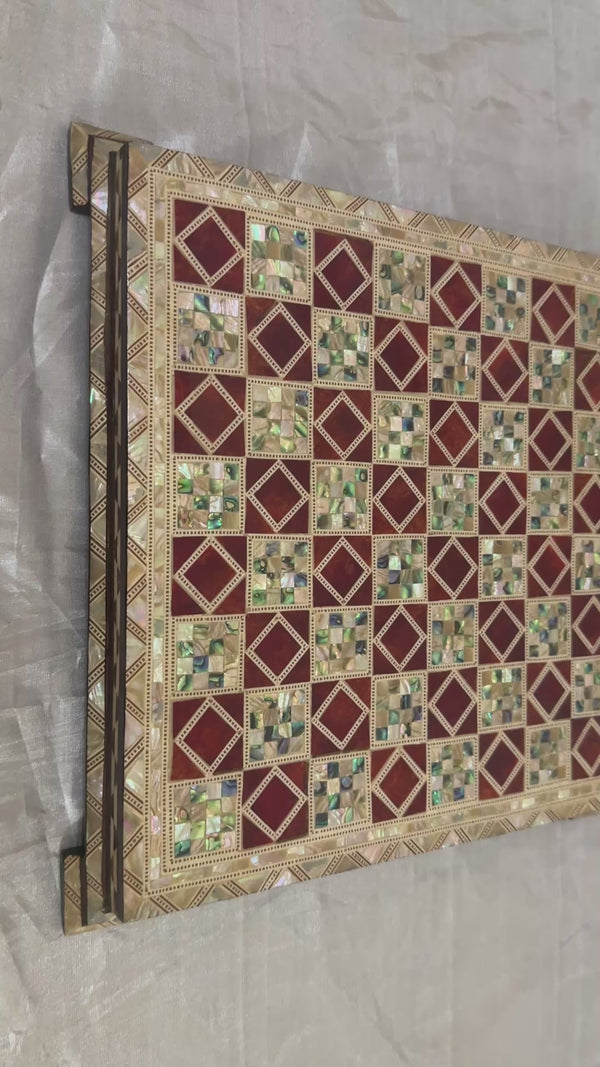 Handcrafted Mother of Pearl Chess Board