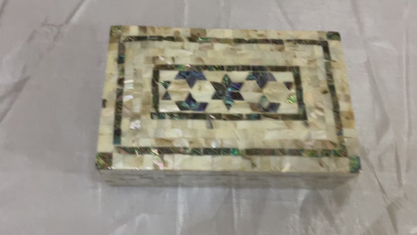 Handmade Wooden Jewelry Box Wood Trinket Storage Wood Box Mother of Pearl Inlay