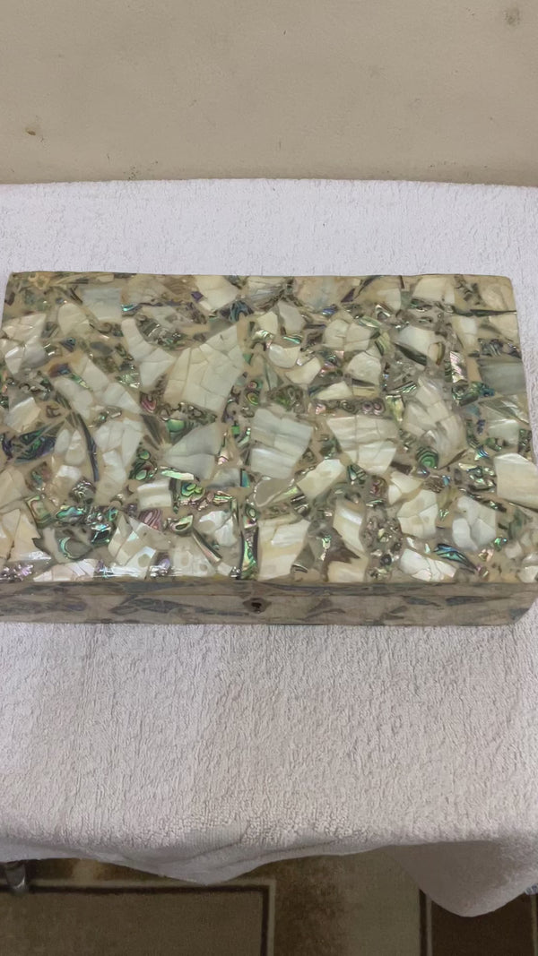 Handmade Wooden Jewelry Box Wood Trinket Storage Wood Box Mother of Pearl Inlay