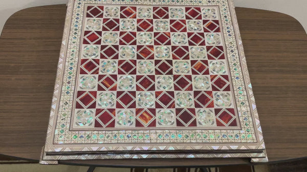 Handmade, Wood Chess Board, Game Board, Unique Board, Mother of Pearl Inlay 17