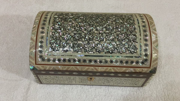 Handmade Wooden Jewelry Box Wood Trinket Storage Wood Box Mother of Pearl Inlay