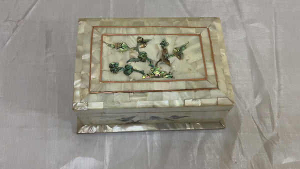 Handmade Wooden Jewelry Box Wood Trinket Storage Wood Box Mother of Pearl Inlay